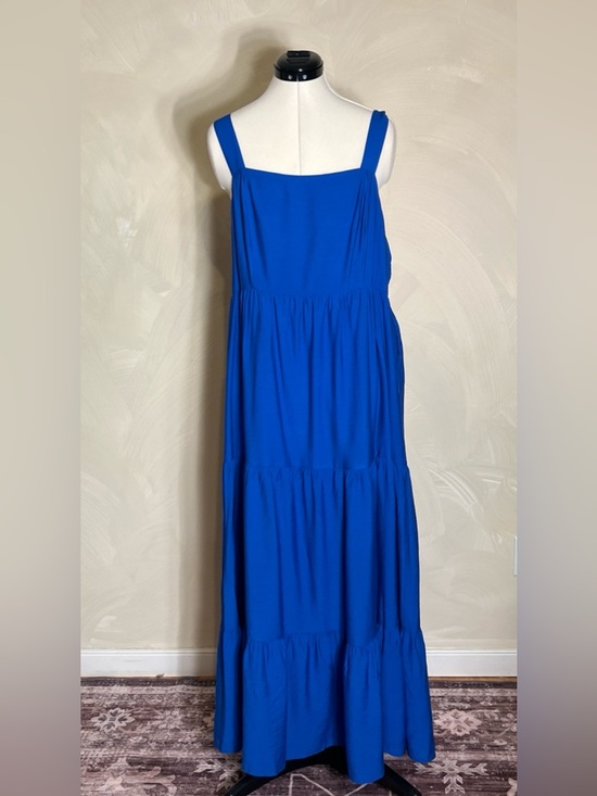Nine West Dresses & Skirts - Nine West Women’s Flowy Smocked Back Blue Tiered Midi Minimalist Dress|Size:XXL